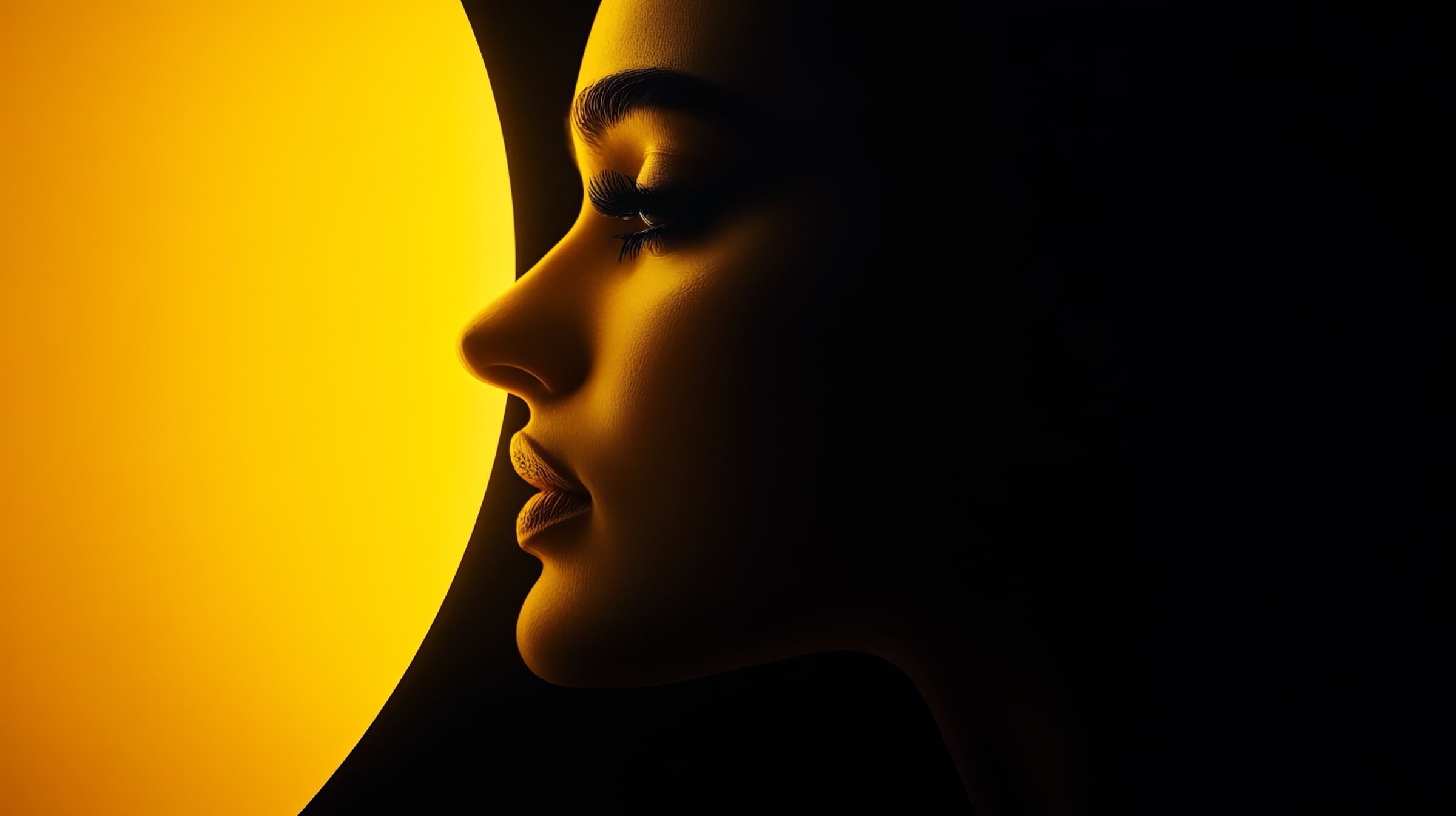 A woman's profile in soft light
